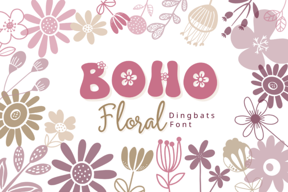 Boho Floral: A Charming Dingbat Font for Whimsical Design