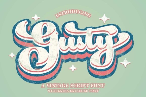 Gusty: A Retro Script Font for Groovy Designs